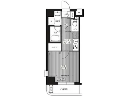 シリウス・エム(1K/3階)の間取り写真