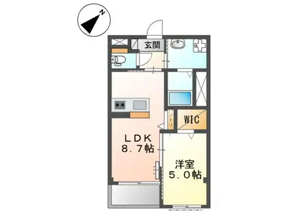 グランメゾン オルタンシア(1LDK/3階)の間取り写真