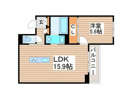 リアン小田原(1LDK/2階)の間取り写真