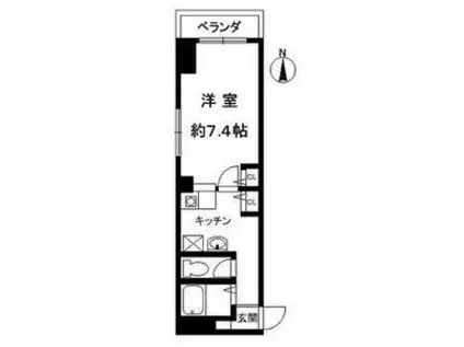 リアライズ我孫子(1K/2階)の間取り写真