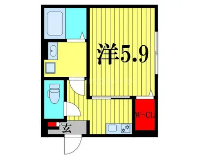 ル・カンフリエ柏中央(1K/3階)の間取り写真