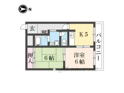 インナミマンション(2DK/4階)の間取り写真