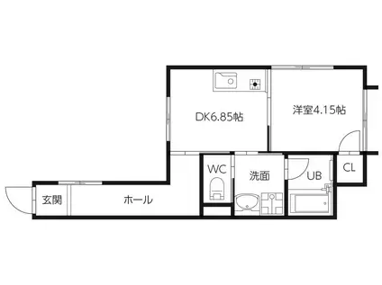 ピース・ラ・ヴェスタ(1DK/3階)の間取り写真