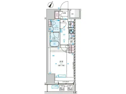 GENOVIA川崎VII(1K/6階)の間取り写真