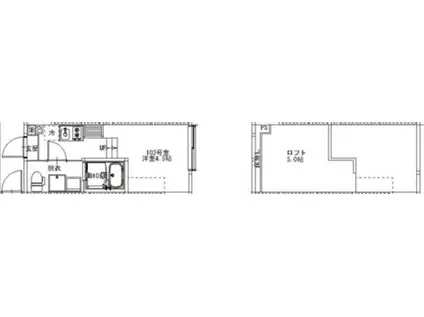 東四つ木1丁目A(1K/1階)の間取り写真