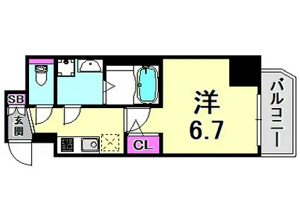 ファーストフィオーレ神戸駅前(1K/10階)の間取り写真
