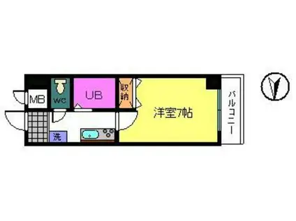 グランディール阪南町II番館(1K/9階)の間取り写真