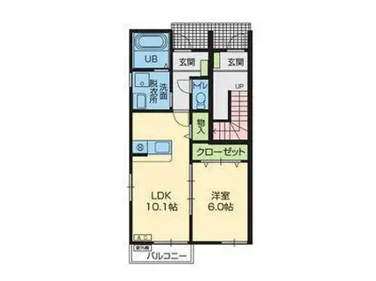 ドリームハウスK(1LDK/1階)の間取り写真