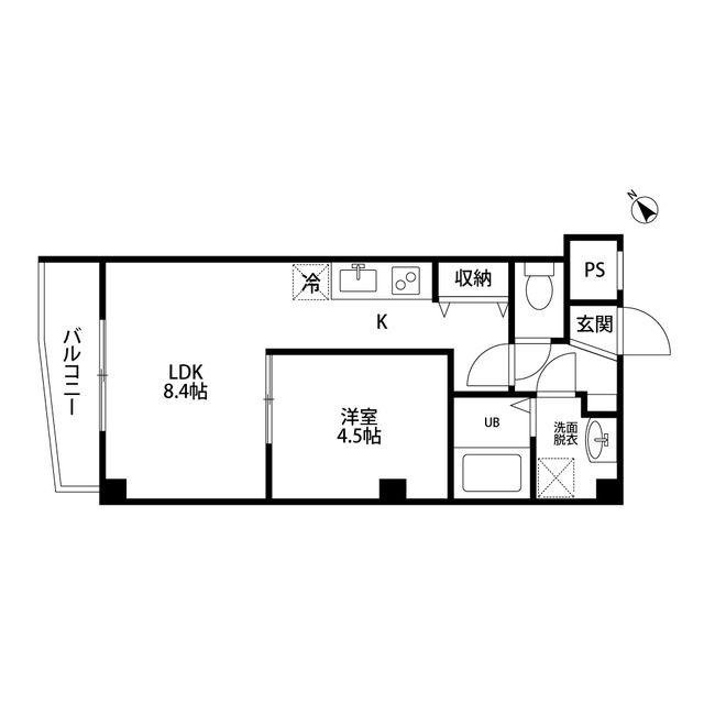 千匠ビル(1LDK/3階)の間取り写真