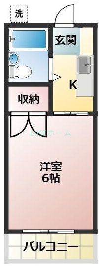 ビーシーム(ワンルーム/2階)の間取り写真