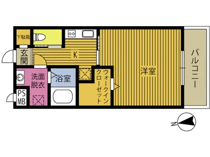 スフィーダ南町(1K/3階)の間取り写真