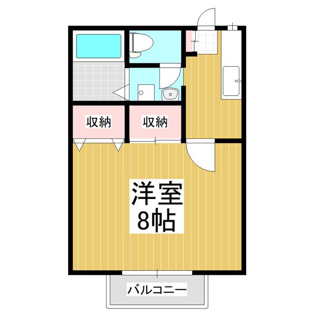 フォーブルすすき野D(1K/1階)の間取り写真