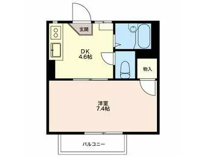 アーバンフラッツ(1DK/2階)の間取り写真