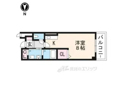 アーク参番館(ワンルーム/2階)の間取り写真