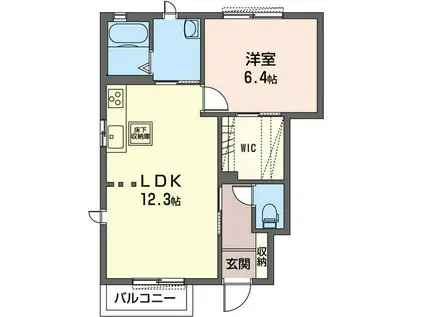 メゾン・スクエアA棟(1LDK/1階)の間取り写真