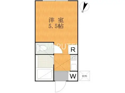 グリーンハイツ(ワンルーム/1階)の間取り写真