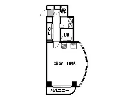 東急田園都市線 池尻大橋駅 徒歩2分 4階建 築26年(ワンルーム/4階)の間取り写真