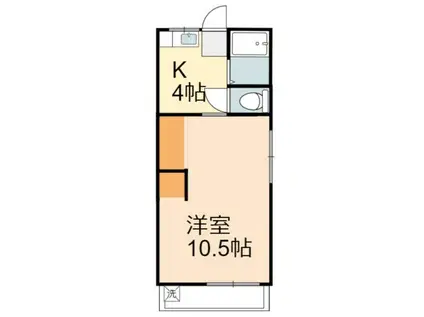 稲城マンション(1K/1階)の間取り写真
