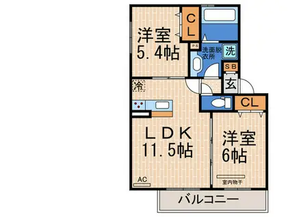 地下鉄西神・山手線 上沢駅 徒歩9分 3階建 築14年(2LDK/1階)の間取り写真