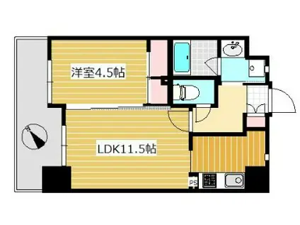 ラ・フルール博多駅南(1LDK/8階)の間取り写真