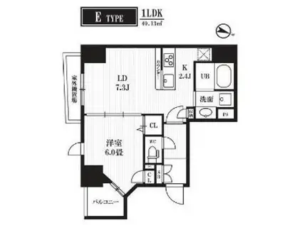PEAKS神田(1LDK/10階)の間取り写真