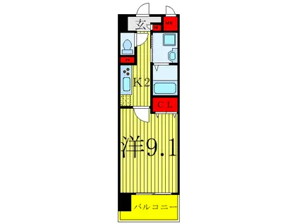 アレッサ仁志(1K/1階)の間取り写真