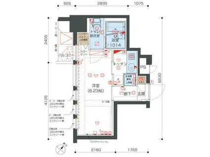 リヴシティ向島(1K/2階)の間取り写真