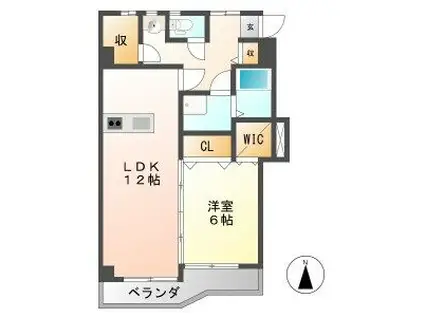 杉山第一ビル(1LDK/4階)の間取り写真