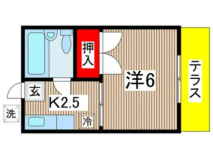 メゾン三和(1K/1階)の間取り写真