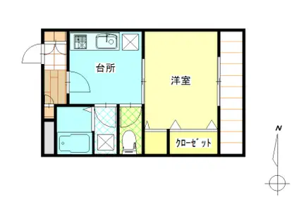 HIROハイツ(1K/1階)の間取り写真