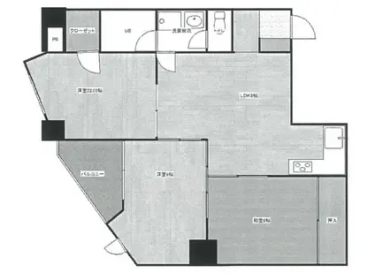 町屋伸和ビル(3LDK/8階)の間取り写真