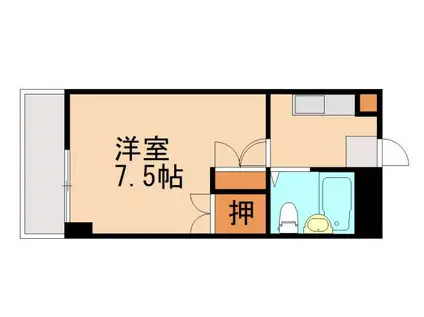 プレアール大浦(1K/1階)の間取り写真