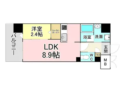 YSP城野(1LDK/3階)の間取り写真