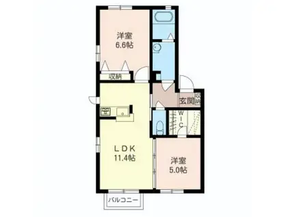 ネオシティ A(2LDK/2階)の間取り写真