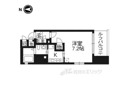 ベラジオ四条烏丸(1K/8階)の間取り写真