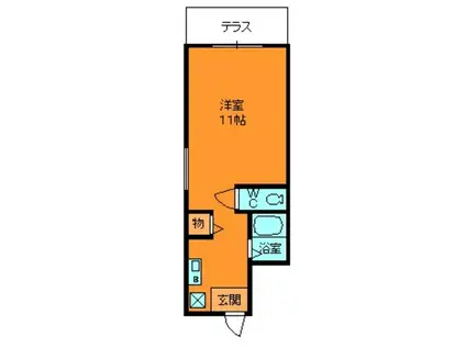 グランフォレスト(ワンルーム/1階)の間取り写真