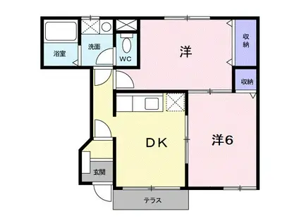 プラッツA(2DK/1階)の間取り写真