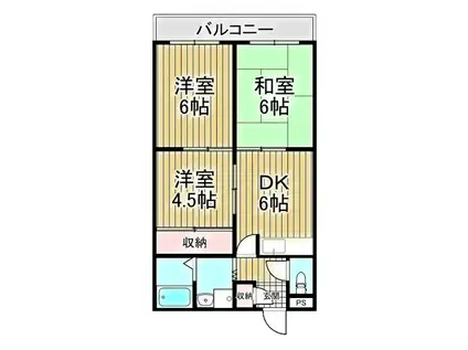 東栄マンション(3DK/4階)の間取り写真