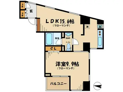 ウィルテラス千歳烏山(1LDK/6階)の間取り写真