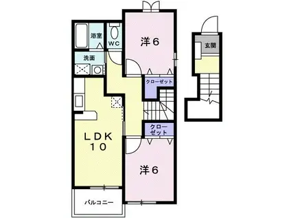 サンパティー能瀬I(2LDK/2階)の間取り写真