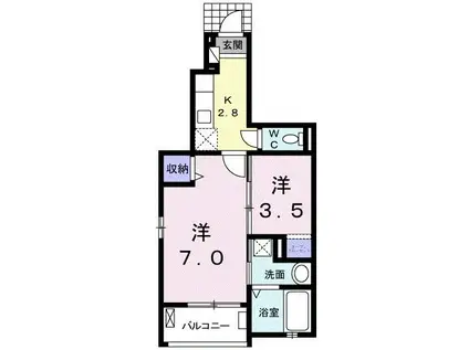 コズカ アロッジオ(2K/1階)の間取り写真