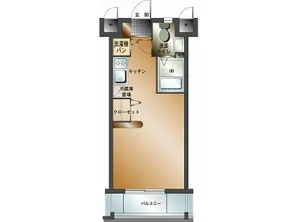エンクレスト舞鶴(ワンルーム/11階)の間取り写真