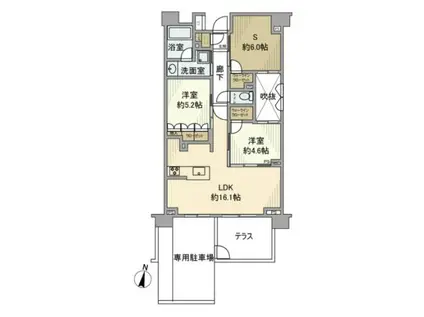 クリオ西横浜セントラルマークス(2SLDK/1階)の間取り写真