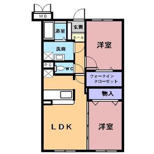 メゾン・ダルカンシールII(2LDK/2階)の間取り写真