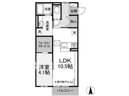 リバーサイド・S(1LDK/1階)の間取り写真
