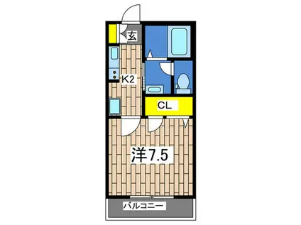 ラ・ルーチェI(1K/1階)の間取り写真