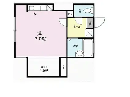 アーバンイイダ(ワンルーム/1階)の間取り写真