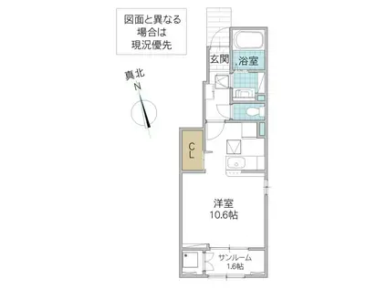 マニフィークII(ワンルーム/1階)の間取り写真