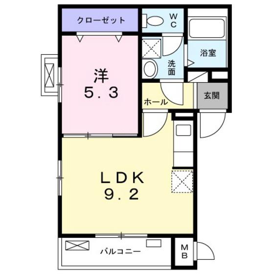 アビテ オヴェスト カンオン(1LDK/3階)の間取り写真