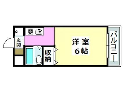 ゼンコウコーポラス1号館(1K/2階)の間取り写真